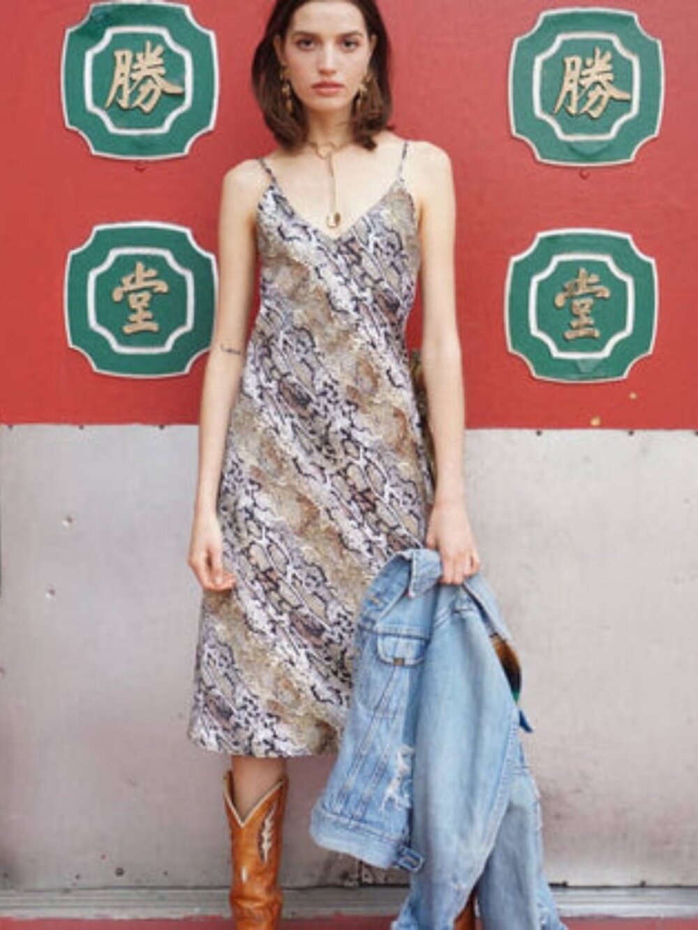 vanessa mooney snakeskin midi dress xs